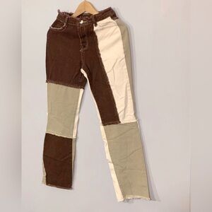 Shein | Tricolor Women’s High Waist Cut and Sew Jeans Multicolor XS